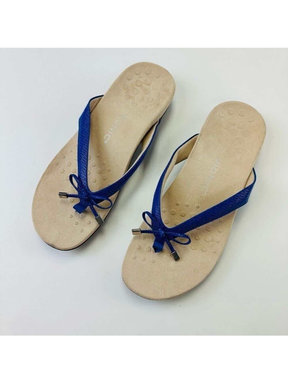 Vionic blue slip on sandal Womens Size 12 Royal Bella II comfort thong Orthotic